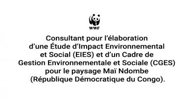 Consultant pour l’élaboration d’une Étude d’Impact Environnemental et Social (EIES) et d’un Cadre de Gestion Environnementale et Sociale (CGES) pour le paysage Maï Ndombe (République Démocratique du Congo)